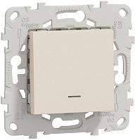 Выключатель с подсветкой без рамки Schneider Electric Unica New 1-кл. бежевый картинка